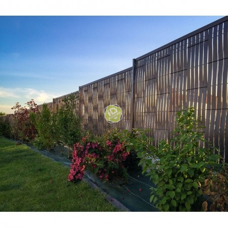 Brise-vue jardin pvc en rouleau gris anthracite