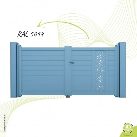 ID-Environnement - Portail aluminium Plein - ELOANE - Battant - Bleu